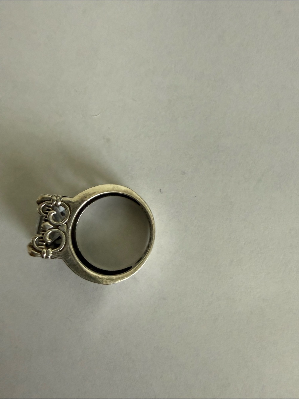 Sterling Silver Clear Stone Cocktail Ring - Elegant White Gem - Picture 3 of 5